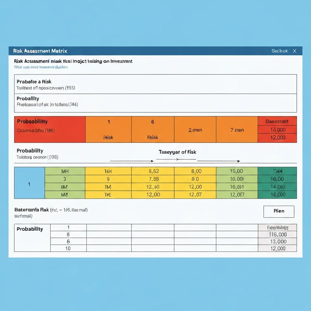 Evaluación de riesgos con matriz de probabilidad versus impacto para decisiones de inversión